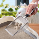 Pá de Areia Peneira Higiênica Coletora em Aço Inox para Gatos