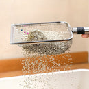 Pá de Areia Peneira Higiênica Coletora em Aço Inox para Gatos