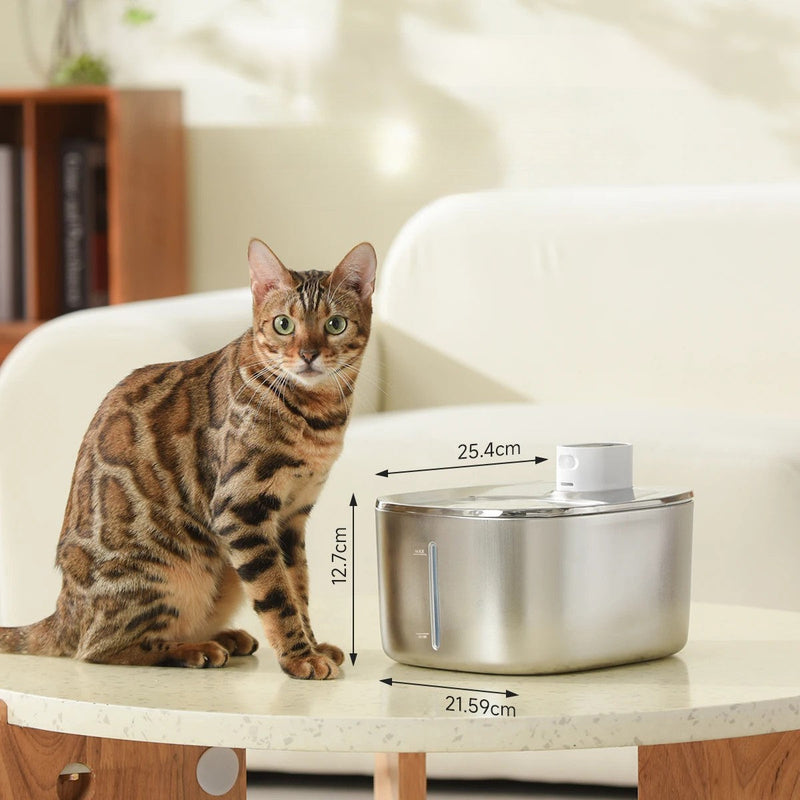Fonte de Água Automática de Aço Inoxidável para Gatos