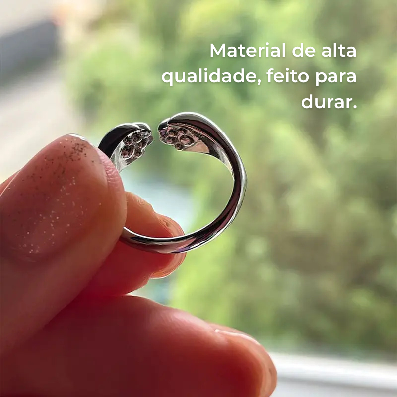 Eternizey™ - Anel Feminino Patas de Gato Eternizadas na Pele